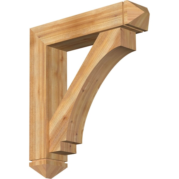 Ekena Millwork Imperial Arts and Crafts Rough Sawn Bracket w/ Offset Brace, Western Red Cedar, 8"W x 36"D x 40"H BKT0806X36X40IMP03RWR - main